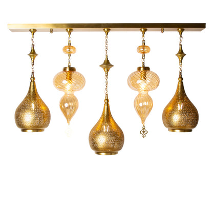 Chandelier, 5 Lights, Copper, 105×67cm - Oxide