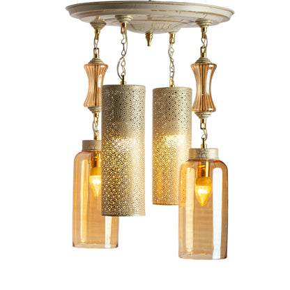 Chandelier, 4 Lights, Metal, 45×63cm - Whitey
