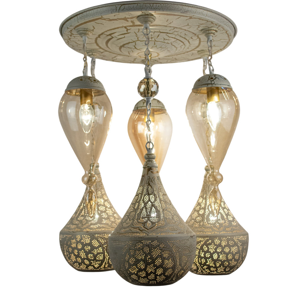 Chandelier, 6 Lights, Copper, 45×60cm - Whitey