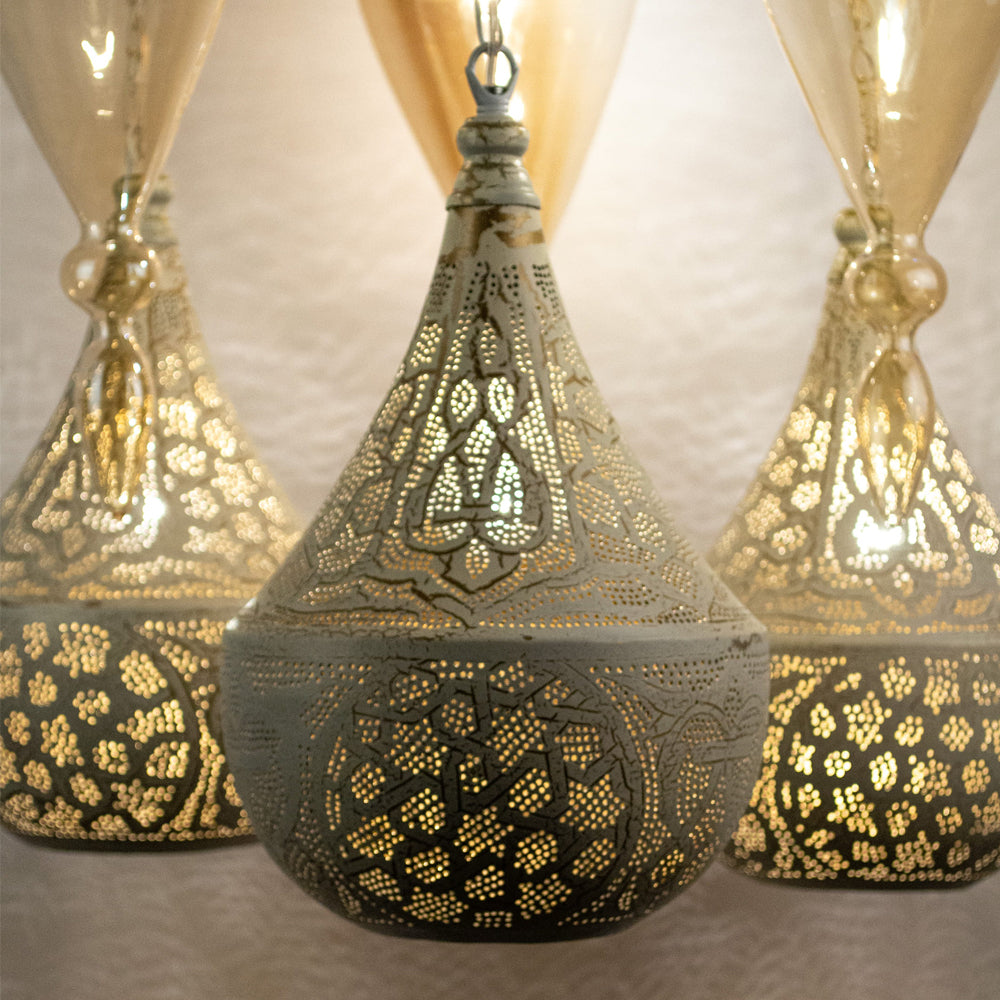 Chandelier, 6 Lights, Copper, 45×60cm - Whitey