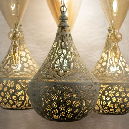 Chandelier, 6 Lights, Copper, 45×60cm - Whitey