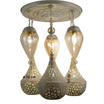 Chandelier, 6 Lights, Copper, 45×60cm - Whitey