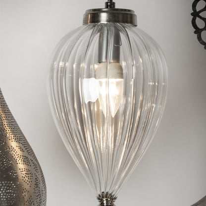 Chandelier, 7 Lights, Copper, 120×65cm - Silver