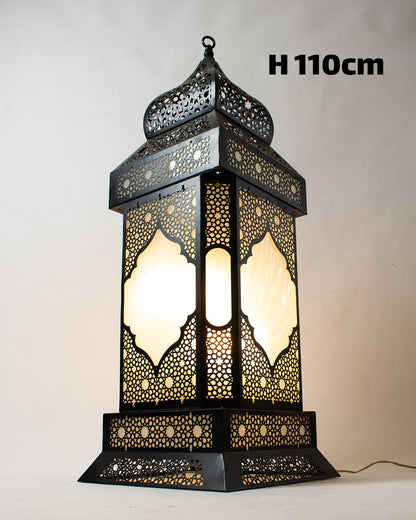 Ramadan Lantern, 4 Light, Metal, 110×43cm - Black