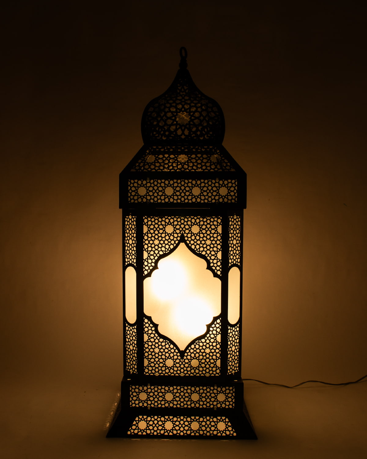 Ramadan Lantern, 4 Light, Metal, 110×43cm - Black