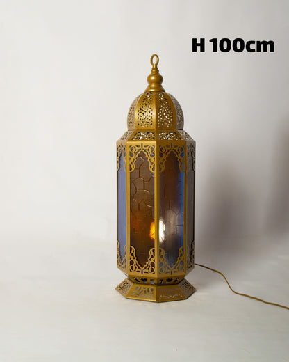 Ramadan Lantern, 4 Lights, Metal, 100cm - Gold