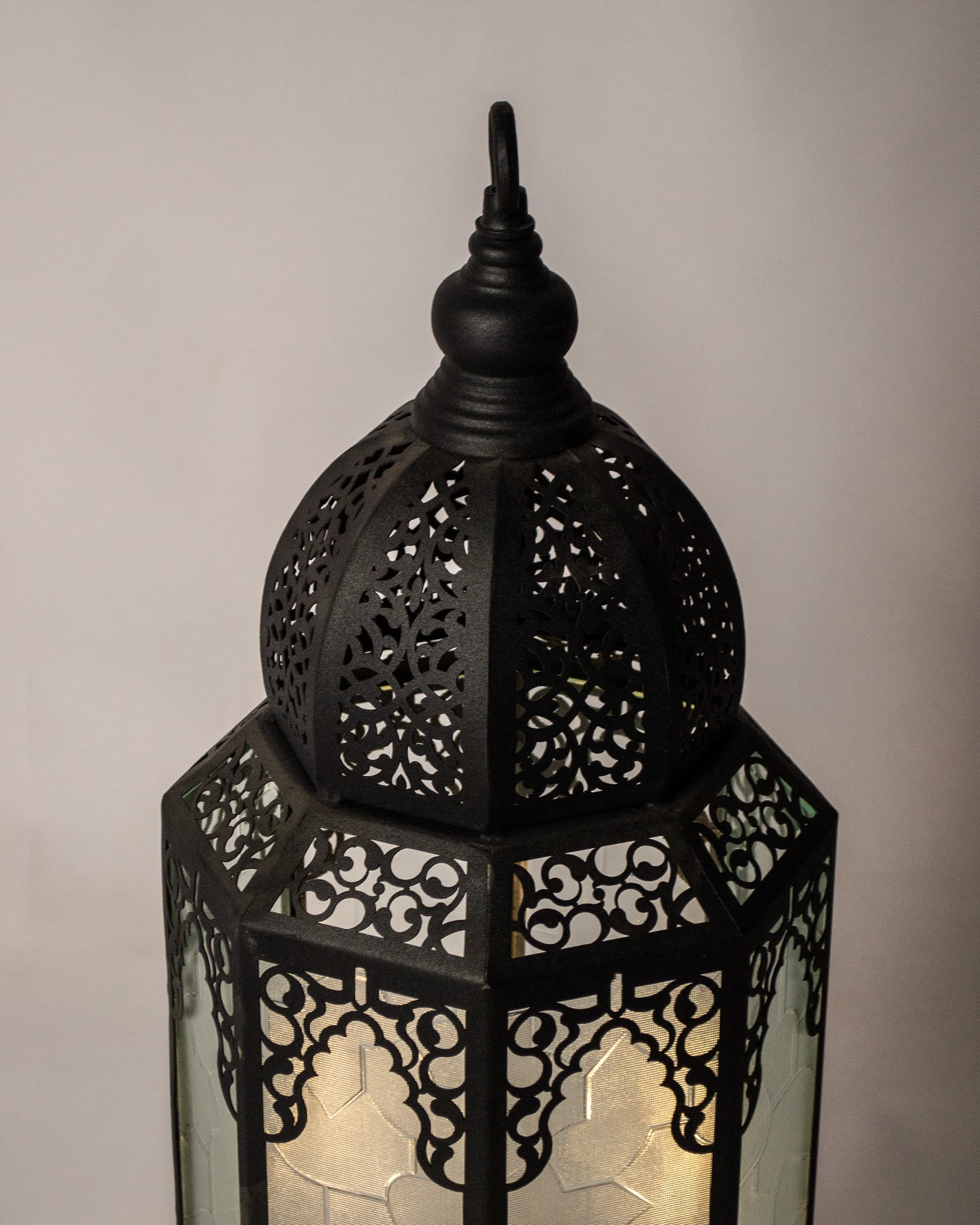 Ramadan Lantern, 4 Lights, Metal, 100cm - Black