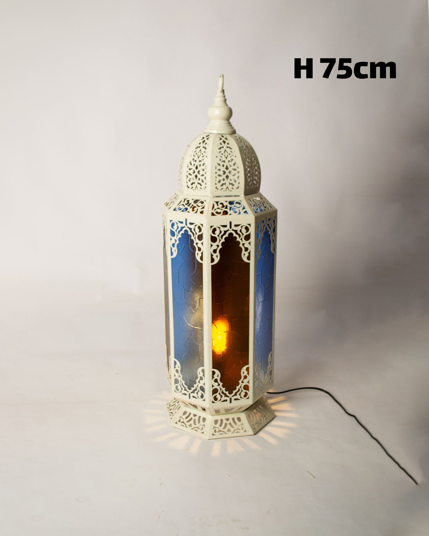Ramadan Lantern, 1 Light, Metal, 75cm - White