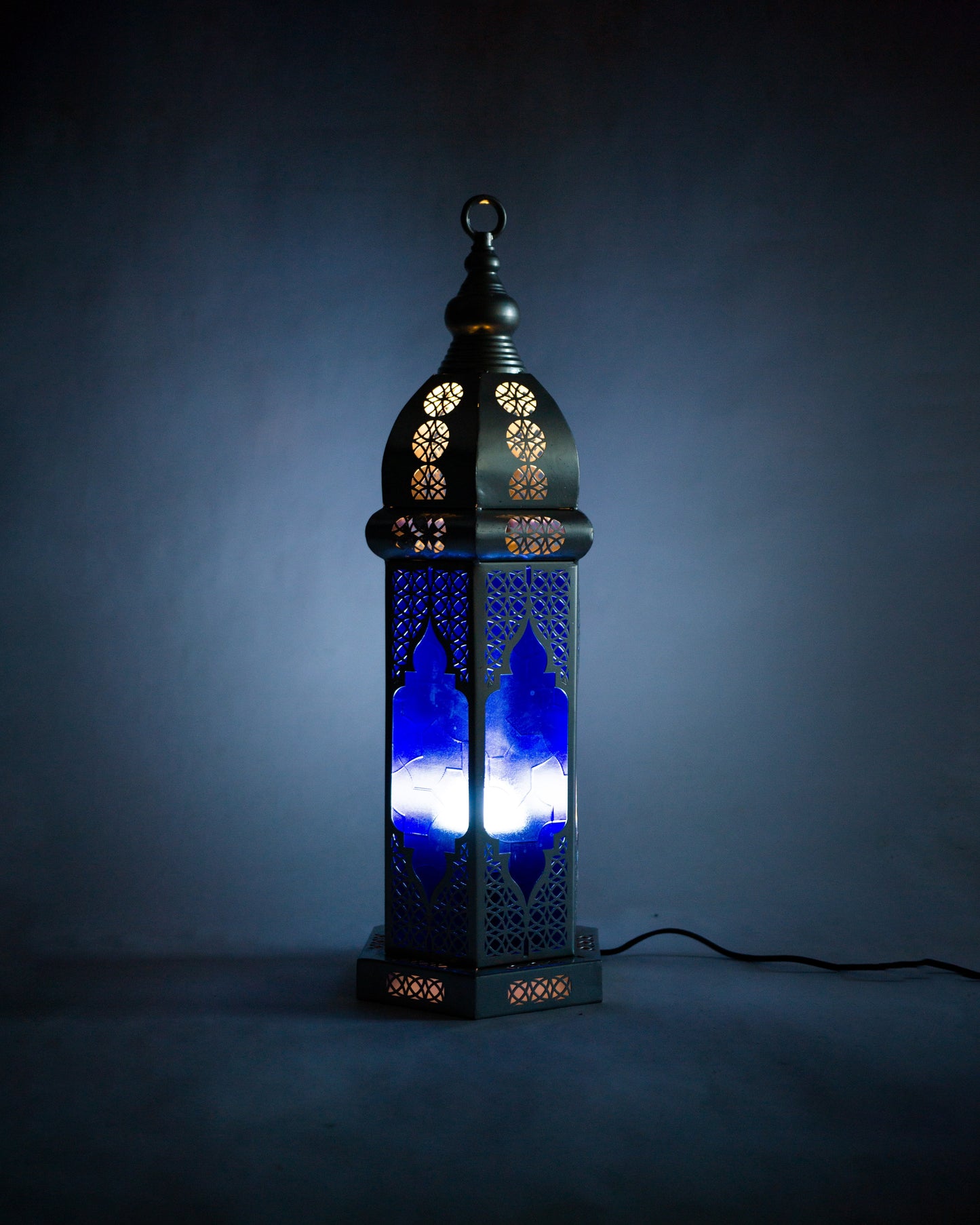 Ramadan Lantern, 1 Light, Metal, 65×25cm - Silver