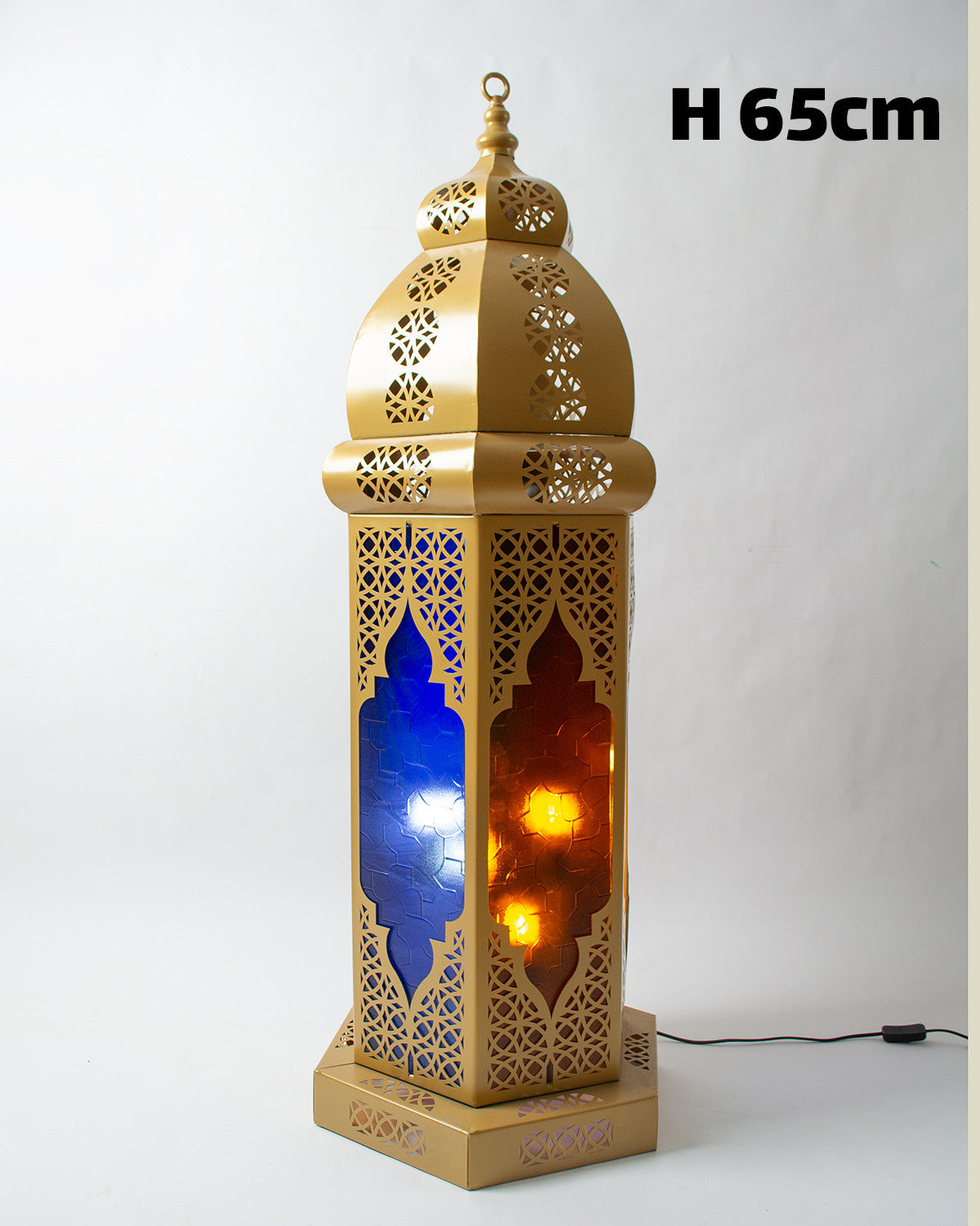 Ramadan Lantern, 1 Light, Metal, 65×25cm - Gold