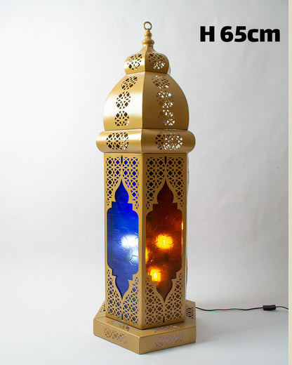 Ramadan Lantern, 1 Light, Metal, 65×25cm - Gold