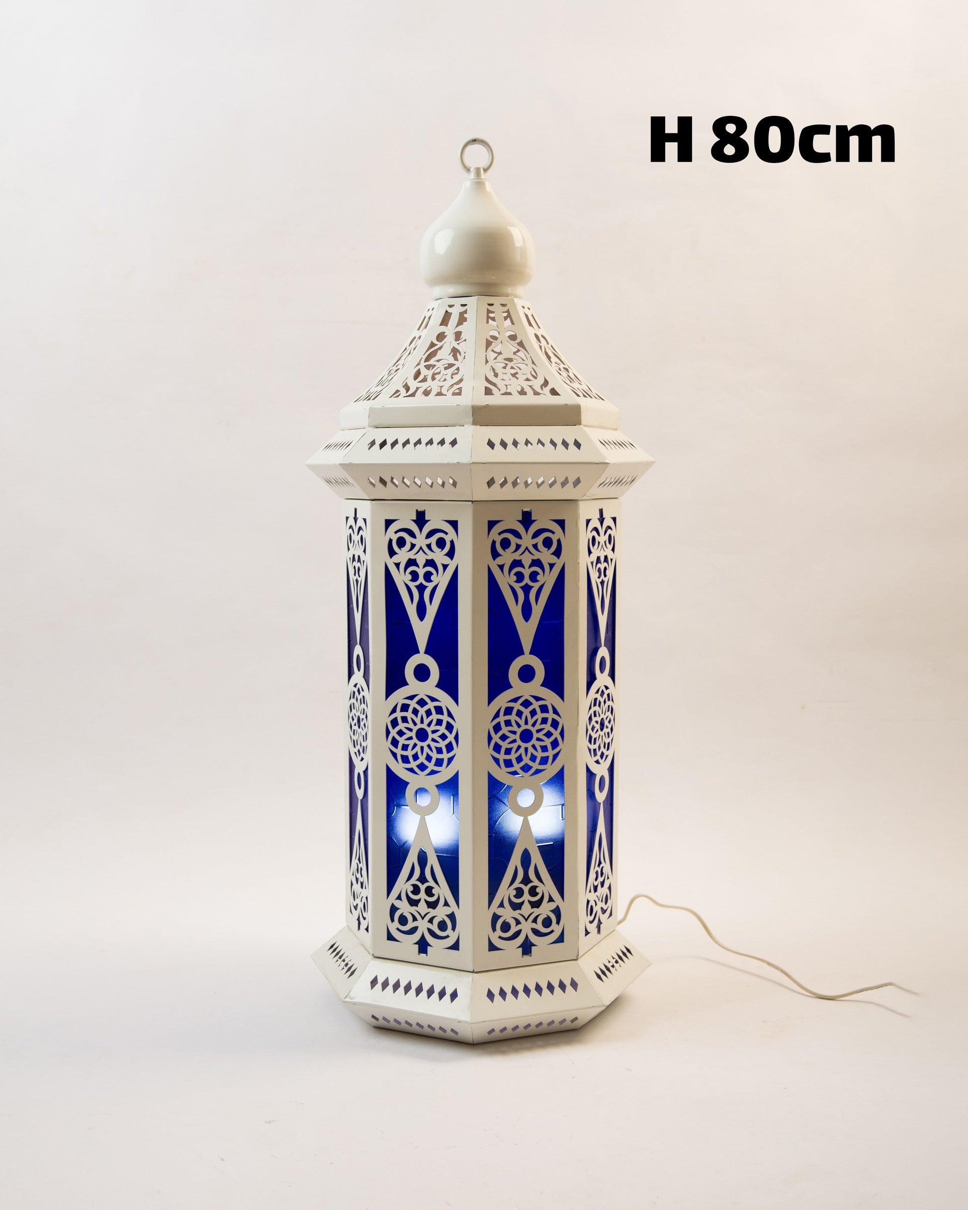 Ramadan Lantern, 1 Light, Metal, 80×30cm - Off White