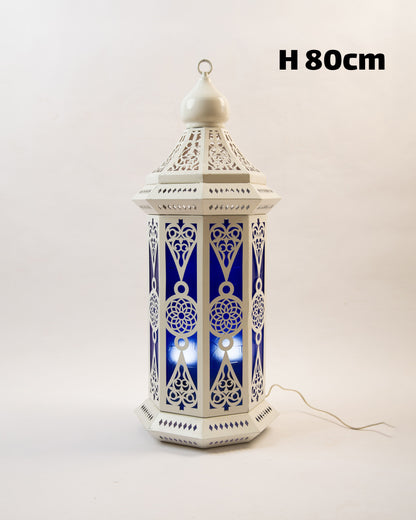 Ramadan Lantern, 1 Light, Metal, 80×30cm - Off White