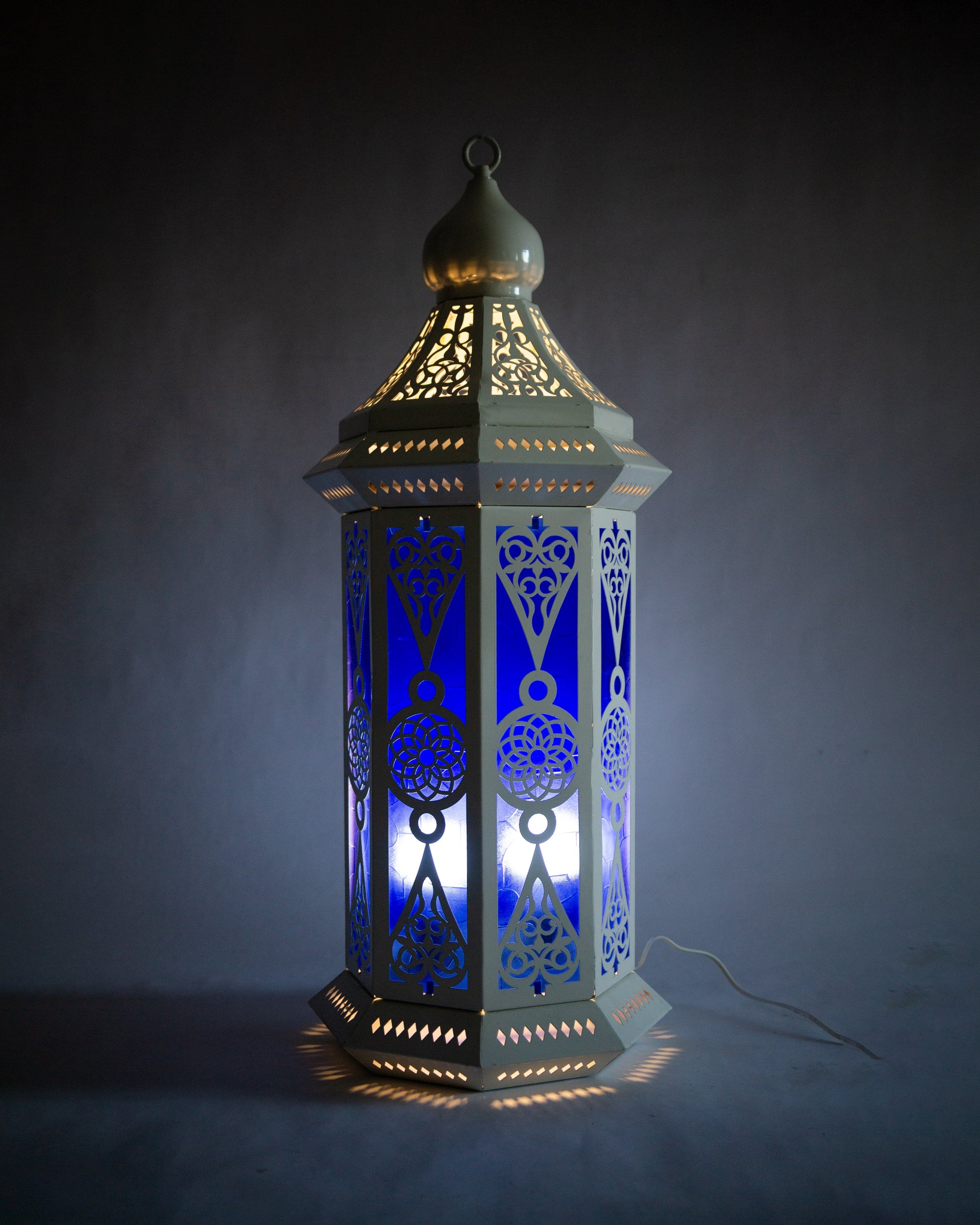 Ramadan Lantern, 1 Light, Metal, 80×30cm - Off White