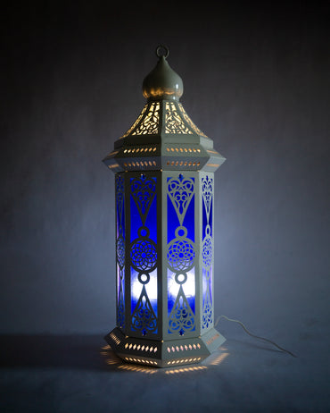Ramadan Lantern, 1 Light, Metal, 80×30cm - Off White