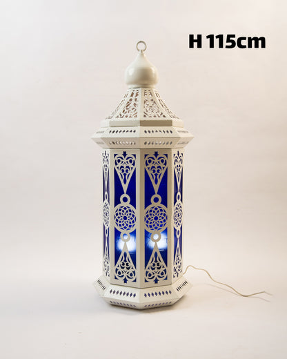 Ramadan Lantern, 4 Lights, Metal, 115×50cm - Off White