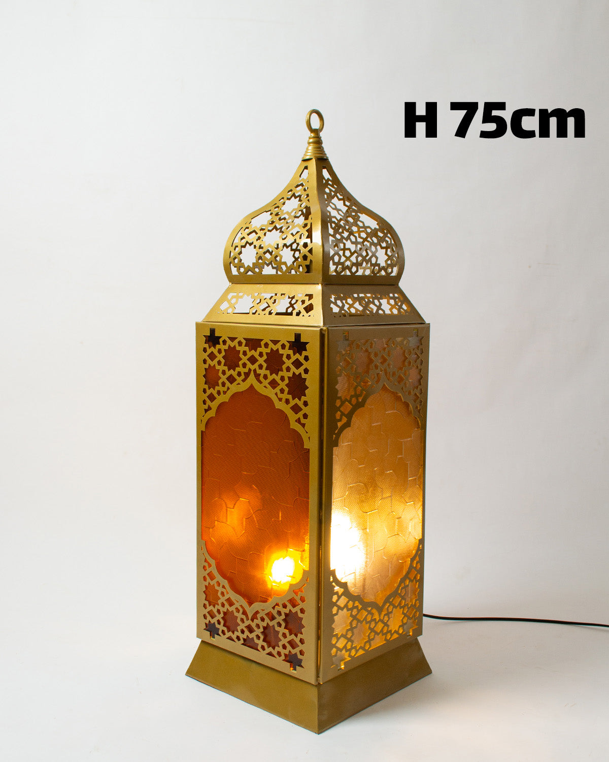 Ramadan Lantern, 1 Light, Metal, 75×25cm - Gold