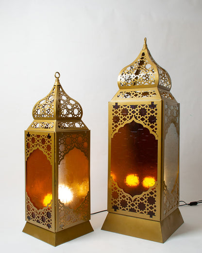 Ramadan Lantern, 1 Light, Metal, 75×25cm - Gold