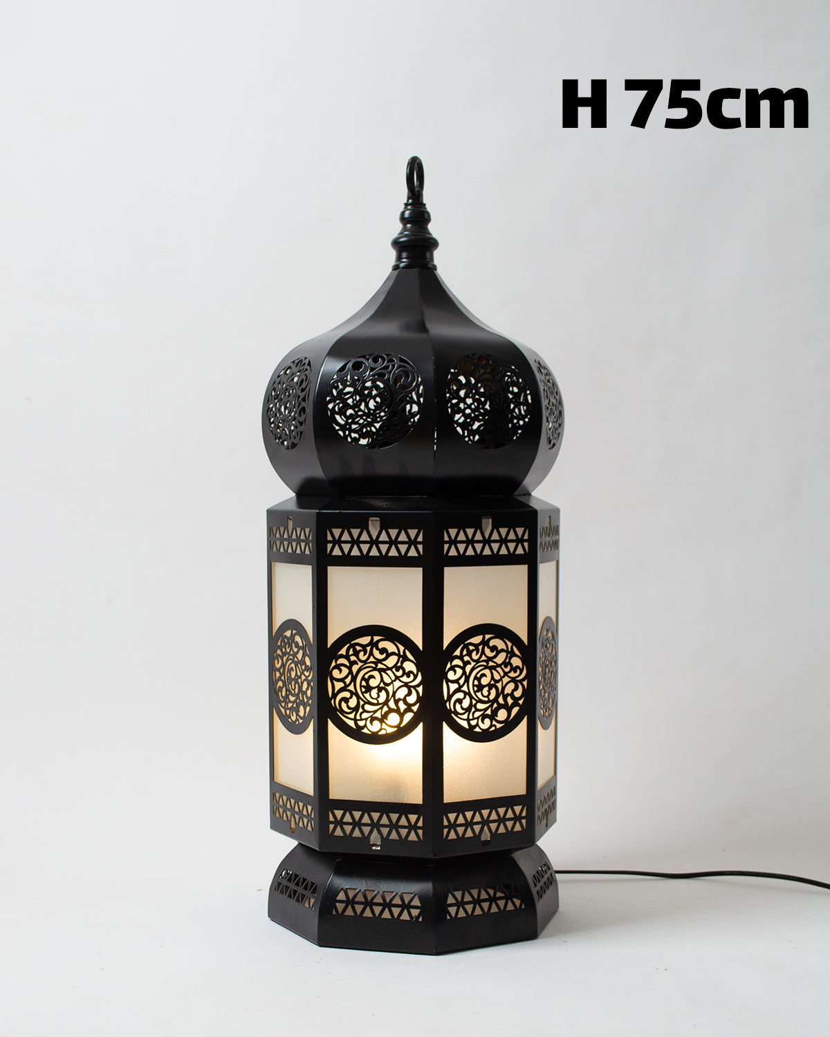 Ramadan Lantern, 1 Light, Metal, 75×30cm - Black