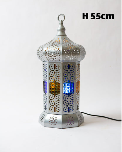 Ramadan Lantern, 1 Light, Metal, 55×32cm - Silver
