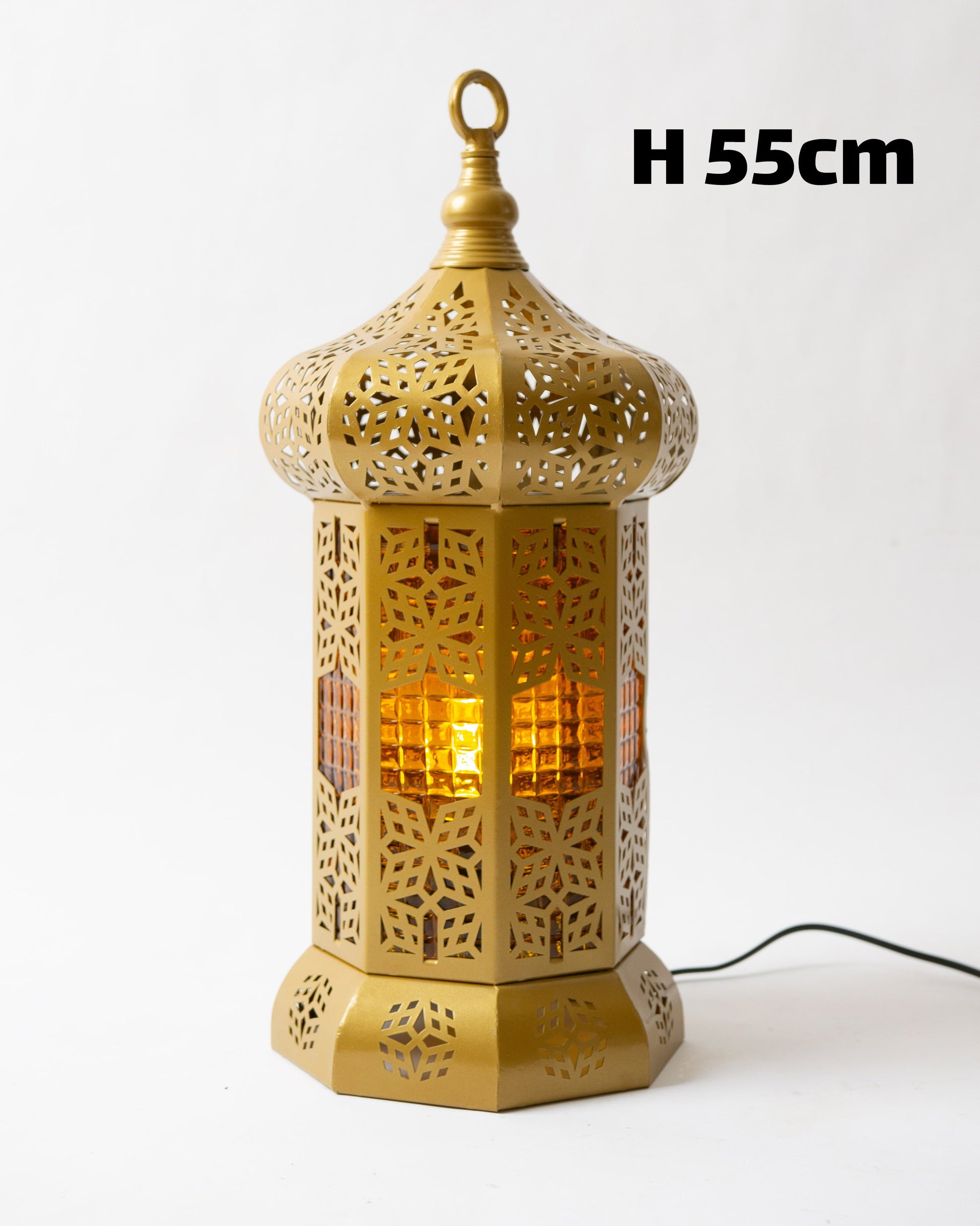 Ramadan Lantern, 1 Light, Metal, 55×32cm - Gold