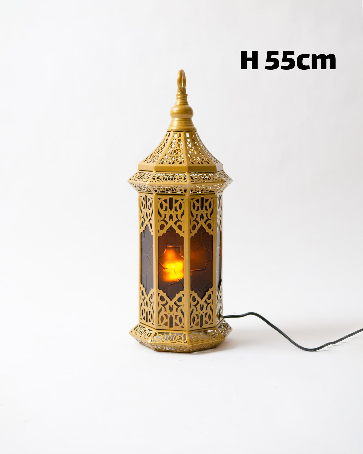 Ramadan Lantern, 1 Light, Metal, 55×20cm - Gold