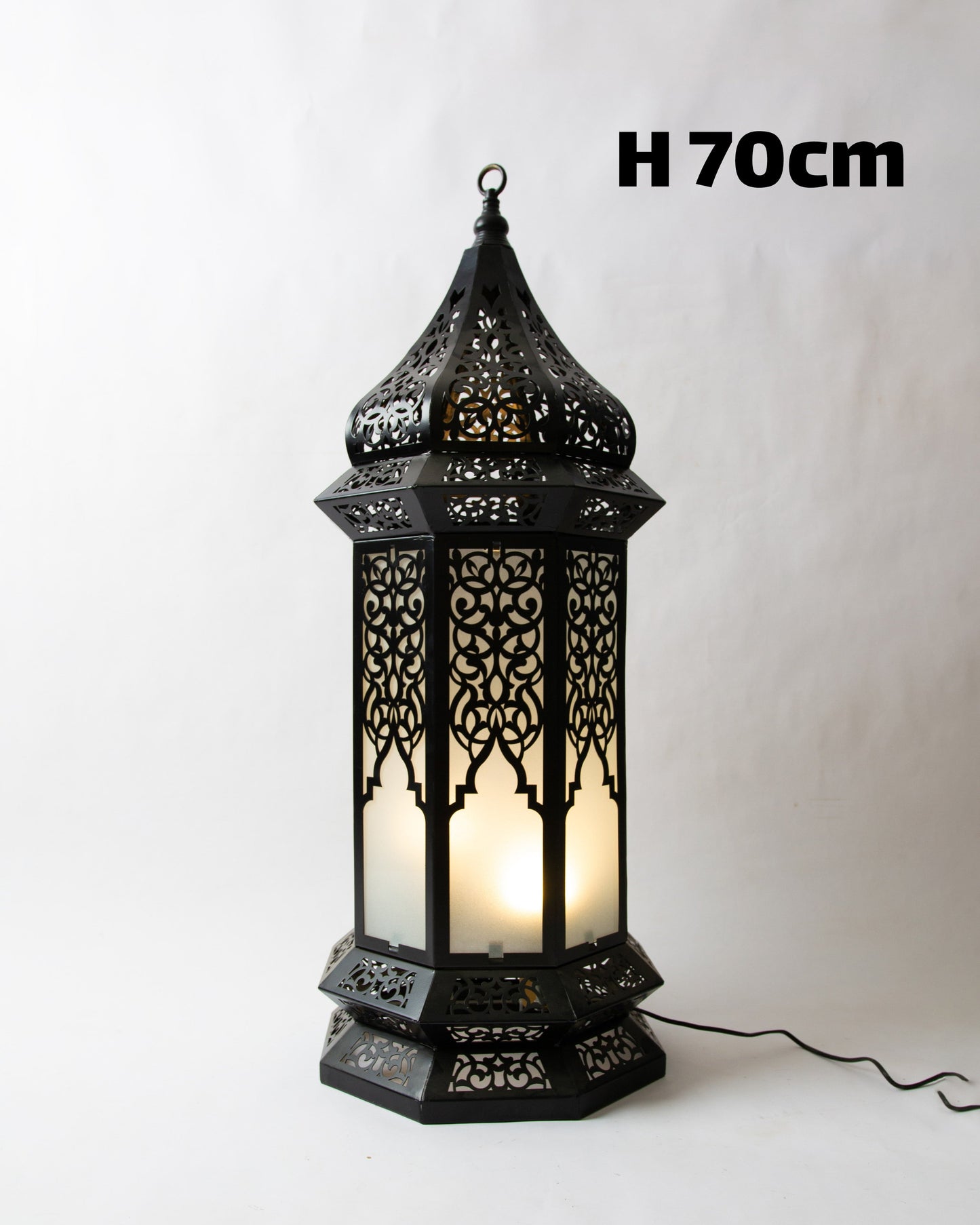 Ramadan Lantern, 1 Light, Metal, 70×28cm - Black