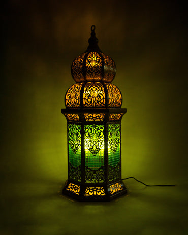Ramadan Lantern, 4 Lights, Metal, 105×45cm - Gold