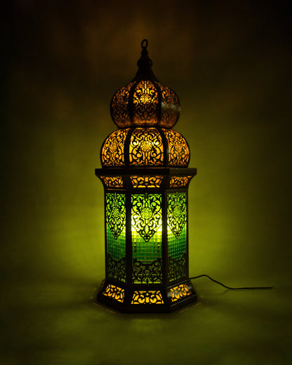Ramadan Lantern, 4 Lights, Metal, 105×45cm - Gold