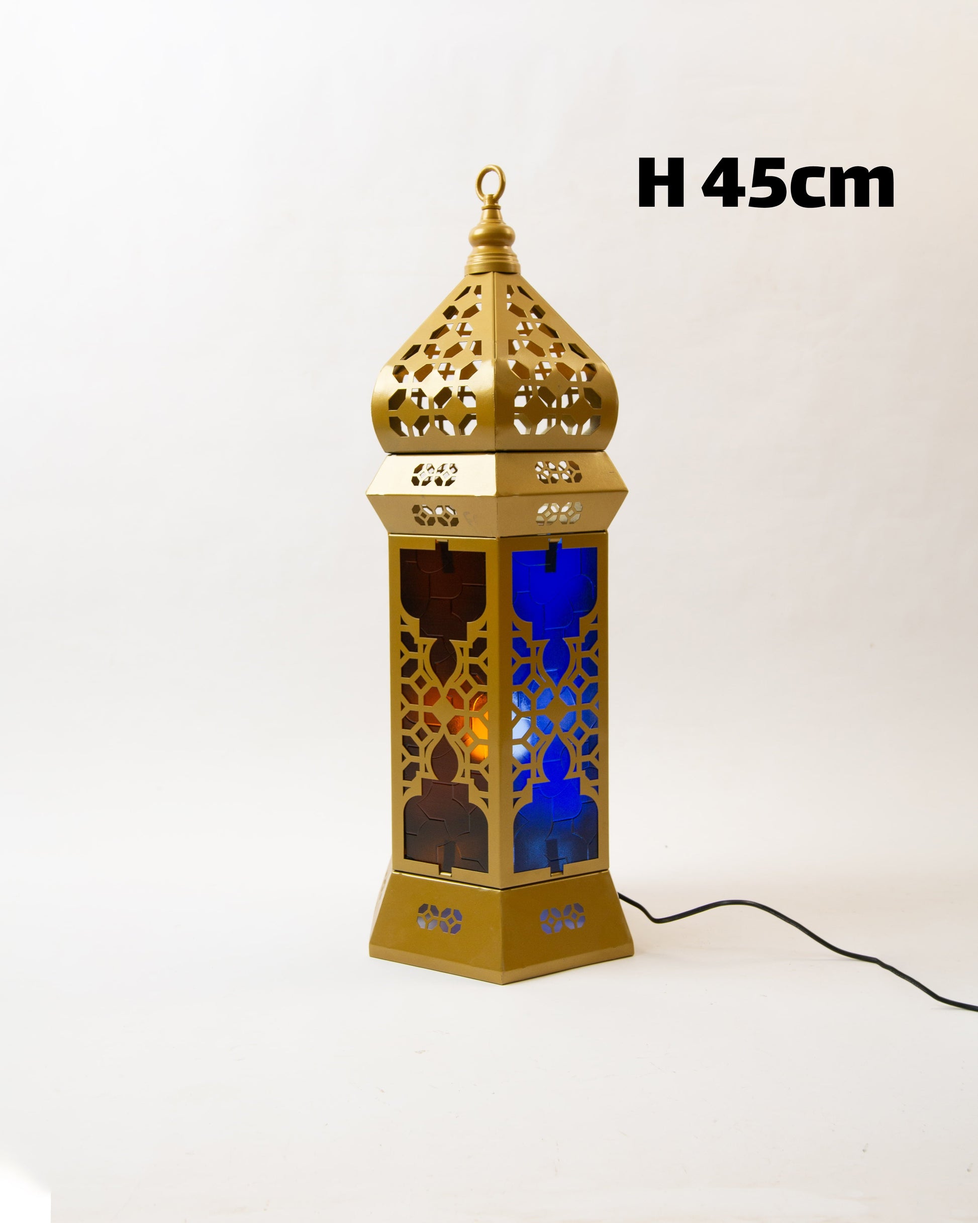 Ramadan Lantern, 1 Light, Metal, 45×17cm - Gold
