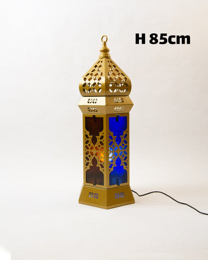 Ramadan Lantern, 1 Light, Metal, 85×27cm - Gold