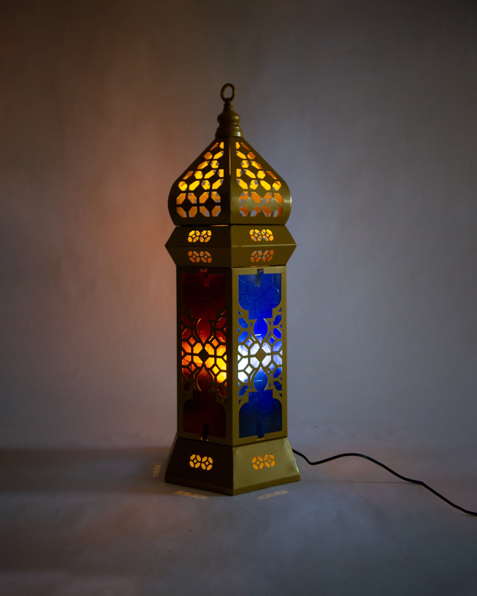 Ramadan Lantern, 1 Light, Metal, 85×27cm - Gold
