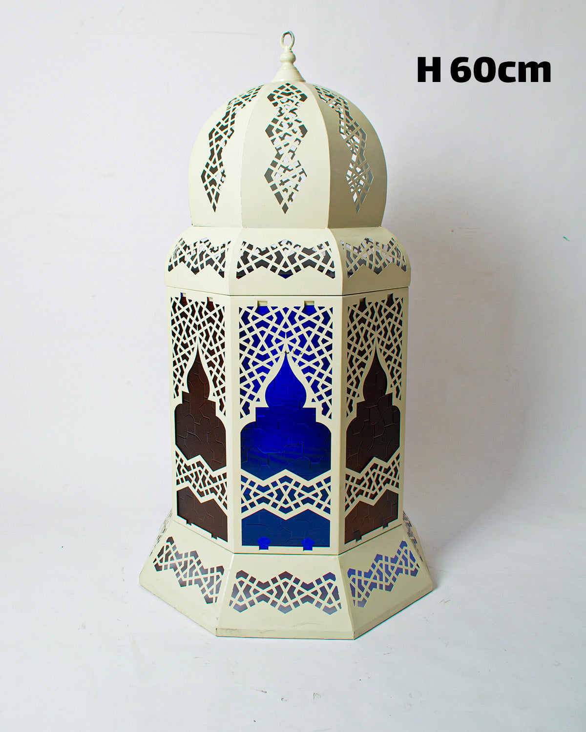 Ramadan Lantern, 1 Light, Metal, 60×25cm - Off White