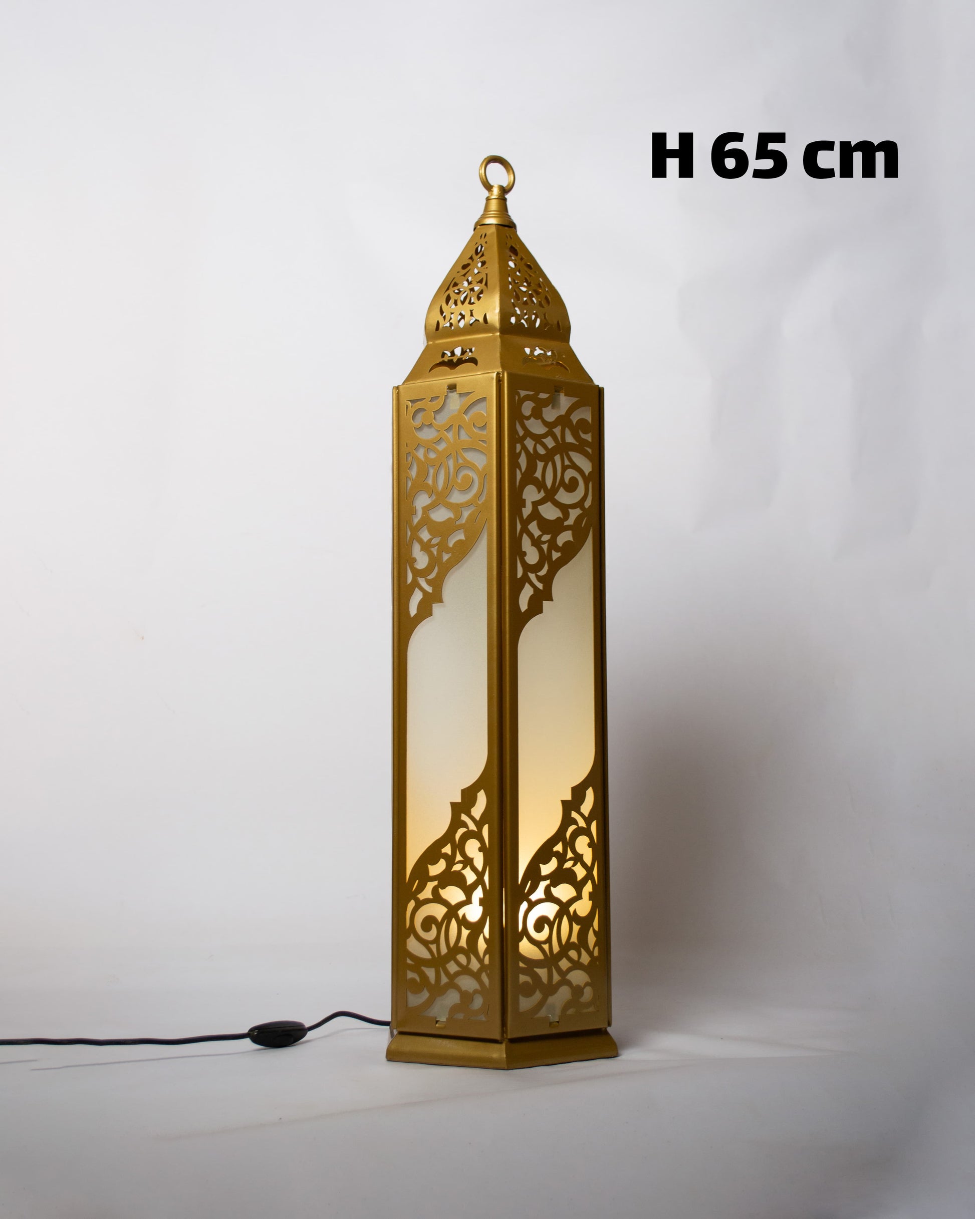 Ramadan Lantern, 1 Light, Metal, 65×17cm - Gold