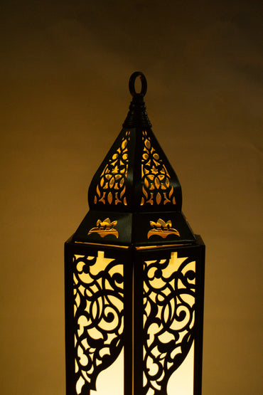 Ramadan Lantern, 4 Lights, Metal, 110×30cm - Gold