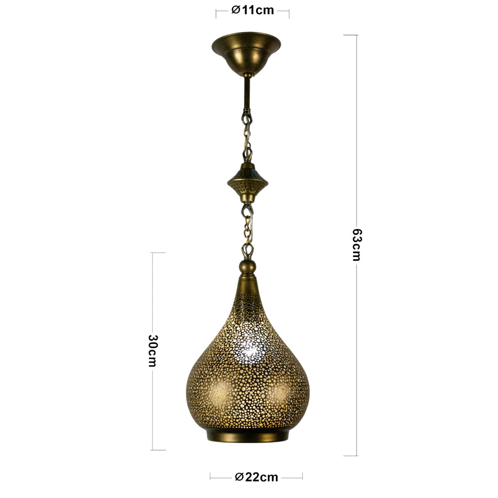 Tulip Pendant, 1 Lights, Copper, 22×63cm - Oxide