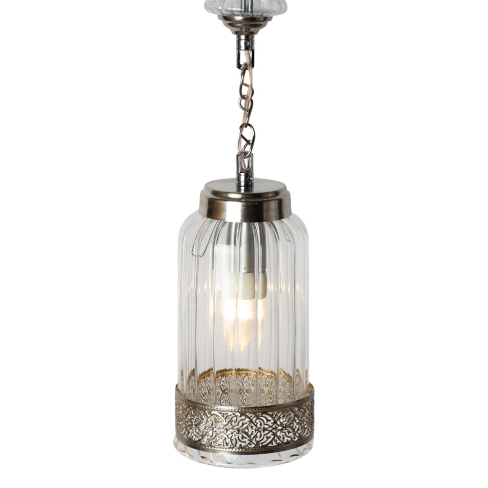 Arabesque Pendant, 1 Lights, Copper, 14×65cm - Silver