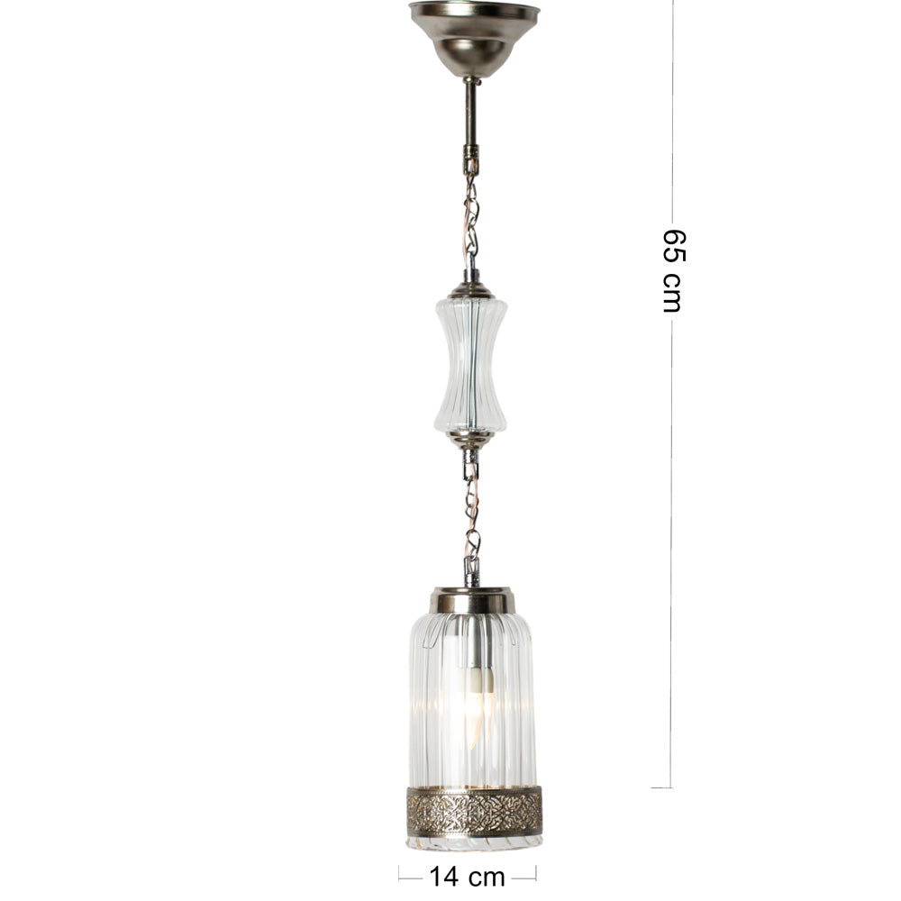 Arabesque Pendant, 1 Lights, Copper, 14×65cm - Silver