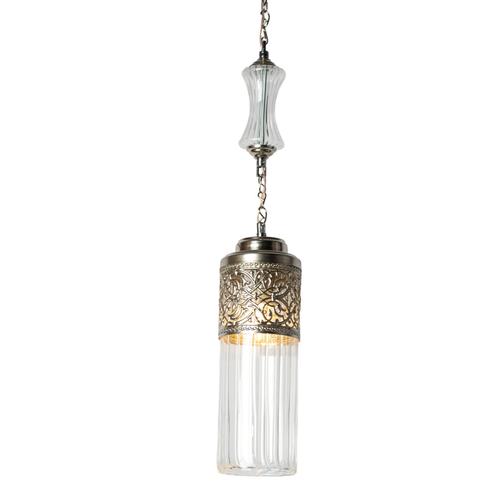 Arabesque Pendant, 1 Lights, Copper, 14×70cm - Silver