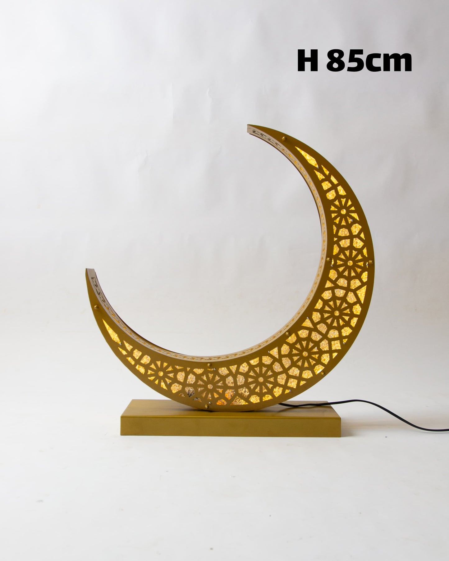Crescent Lantern, 1 Light, Metal, 85×45cm - Gold