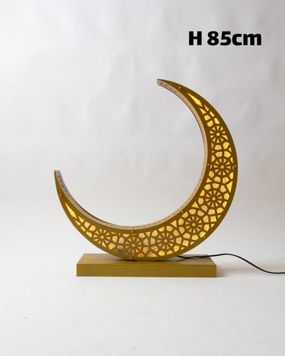 Crescent Lantern, 1 Light, Metal, 85×45cm - Gold