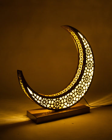 Crescent Lantern, 4 Lights, Metal, 125×60cm - Gold