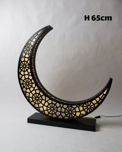 Crescent Lantern, 1 Light, Metal, 65×41cm - Black