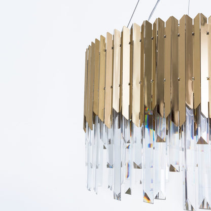 Chandelier 60 cm 2013 round with crystal solitaire gold