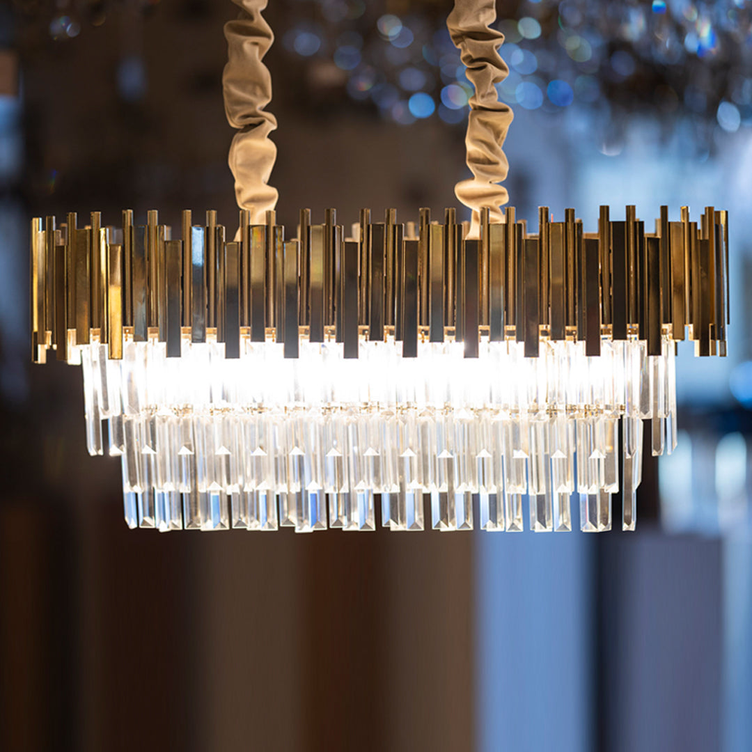 Chandelier 120 cm 2020 oval pipes solitaire gold