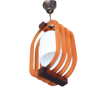 Ripple Pendant, 1 Lights, Wood, 26×60cm - Brown - معلقة ريبل، 1 لمبة، خشب، 26×60 سم - بني