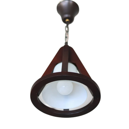 Drop Pendant, 1 Lights, Wood, 25×50cm - Brown - معلقة دروب، 1 لمبة، خشب، 25×50 سم - بني