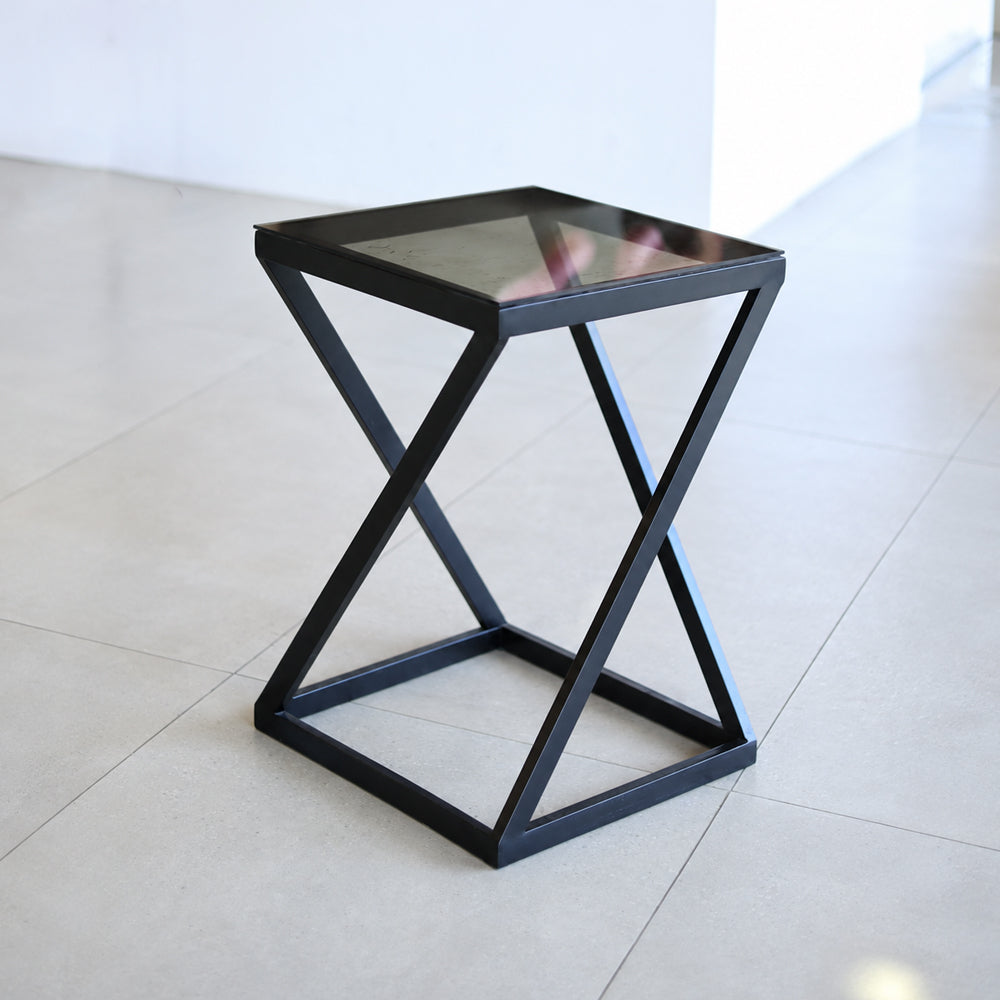 Livana Table, Stainless Steel, 60×40cm - Black-ترابيزة ليفانا، ستانلس ستيل، 60×40 سم - أسود