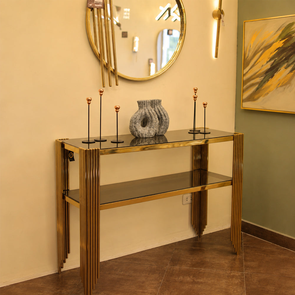 Celora Console, Stainless Steel, 120×40×90cm - PVD - كونسول سيلورا، ستانلس ستيل، 120×40×90 سم - PVD