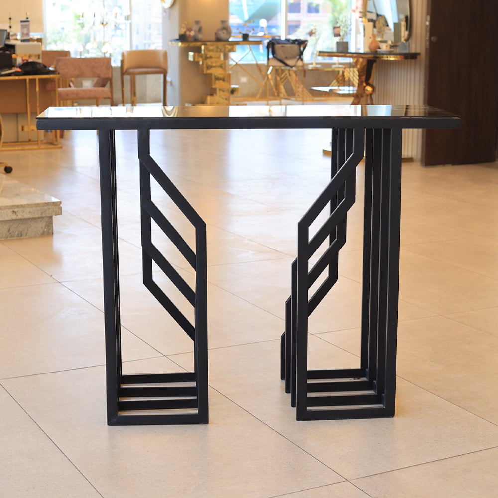 Serena Console, Stainless Steel, 90×120×40cm - Black-كونسول سيرينا، ستانلس ستيل، 90×120×40 سم - أسود